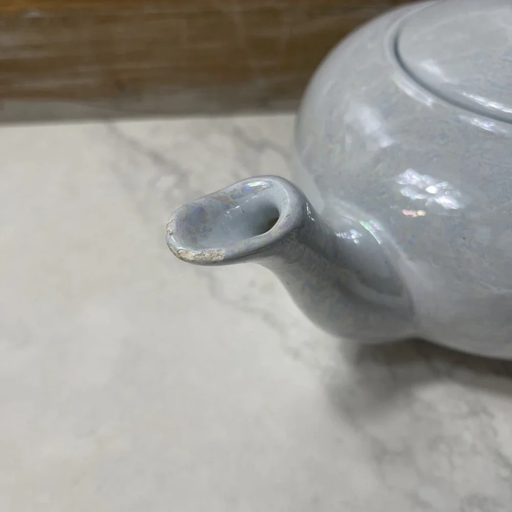 Vintage Japanese Peach Lusterware Teapot – Iridescent Glaze
